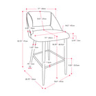 CorLiving DDW-350-B Blakeley Velvet Barstool in Black - Set of 2-10