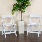 Flash Furniture HERCULES Series 1000 lb. Capacity White Resin Folding Chair with Slatted Seat-Anti-Static
