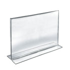 Azar Displays – Porte-affiche horizontal recto/verso en acrylique sur pied, 8,5 x 14 po, transparent, 10/paquet (152707)-Pour bien montrer vos produits ou vos photos
