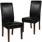 Flash Furniture Greenwich Series Black LeatherSoft Parsons Chair - 2 Pack-Set of 2 Mid-Century Styles