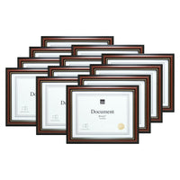 kieragrace Kylie Document Frame, 8.5 x 11", Brown with Gold Border, 12 Pack-Dark Brown finish