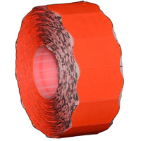 Meto 2026 2-Line Fluorescent Red Labels 1125/RL, 12 Pack-Wavy edges designed to catch customer's attention