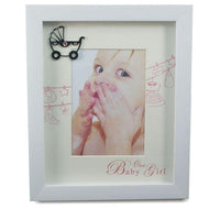 Elegance It's a Girl Picture Frame 4" x 6" -This beautiful picture frame with the words "Our Baby Girl" can hold up to a 4" x 6" picture.