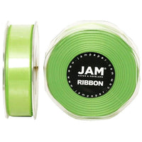 JAM Paper Double Faced Satin Ribbon, .88 Inch Wide x 25 Yards, Lime Green, 2 Pack (807SAligr25g)-Lime green