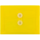 JAM Paper Plastic Envelopes with Button and String Tie Closure Index Booklet - 5.5" x 7.5" - Yellow - 12 Pack -Colour: Yellow 