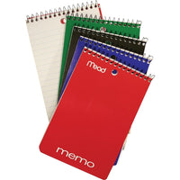 Mead Memo Books - 4" x 6" - 40 Sheets - 5 Pack-Handy sizes are perfect for logging information