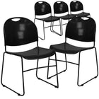 Flash Furniture HERCULES Series Black Ultra-Compact Stack Chair with Black Powder Coated Frame-880 lb. Weight Capacity