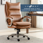 La-Z-boy Jenkins Executive Chair - 29-1/2" W x 31-1/2" D x 45"-48" H - Camel-Bonded leather seating surfaces