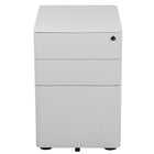 Flash Furniture Modern 3-Drawer Legal/Letter Locking Mobile Filing Cabinet - White-Modern White 3-Drawer Filing Cabinet - Ergonomic Mobile Design