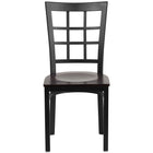 Flash Furniture HERCULES Series Black Window Back Metal Restaurant Chair - Walnut Wood Seat-Metal Chair