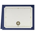 St. James Document/Certificate Holders - Silver Foil Border - Linen Finish - Navy Blue - 5 Pack - 83847-Suitable for horizontally or vertically oriented award certificates