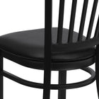 Flash Furniture HERCULES Series Black Vertical Back Metal Restaurant Chair - Black Vinyl Seat-2.5'' Thick Foam Padded Seat