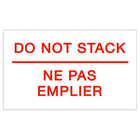 SPC 'Do Not Stack' Die Cut Labels - Red/ White - 3" x 5" - 500/Roll-White print on red