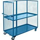 Kleton Wire Mesh 2-Shelf Utility Cart, Blue-Three-Sided