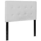 Flash Furniture Lennox Tufted Upholstered Twin Size Headboard - White Vinyl-Panel Headboard