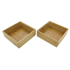 Cathay Importers Bamboo Square Stackable Organizer, 2.5"H x 10"W x 10"D, 2 Pack-Dimensions: 2.5" H x 10" W x 10" D