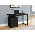Monarch Specialties 7761 48" Computer Desk - Black Left Or Right Facing-The storage unit can be installed on the left or right side as desired; Finished on all sides for flexible placement anywhere in a home office