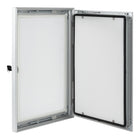 SECO Lockable Indoor/Outdoor Poster Frame Case - 24" W x 36" H - Silver-Silver Satin Aluminum finish makes the frame rustproof and resistant against weather events