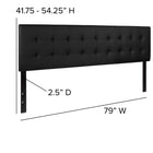Flash Furniture Lennox Tufted Upholstered King Size Headboard - Black Vinyl-Headboard Size: 79''W x 2.5''D x 22''H