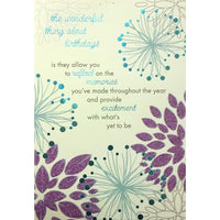 Rosedale 5-1/2" x 8" The Wonderful Thing About Birthdays Greeting Cards And Envelopes, 12 Pack (15728)-Printed on premium uncoated card stock