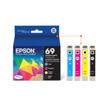 Epson 69 Ink Cartridge Combo Pack - Standard Capacity - Black/Colour CMY-Worry-free handling - smudge, fade and water resistant prints 