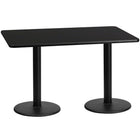 Flash Furniture – Table en stratifié noir de 30 x 60 po avec 2 bases circulaires d’une largeur de 18 po (XUBK3060TR18)-Table d'hospitalité