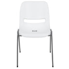 Flash Furniture HERCULES Series Ergonomic Shell Stack Chair with Grey Frame - White-Set of 5 Multipurpose Stack Chairs