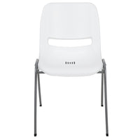 Flash Furniture HERCULES Series Ergonomic Shell Stack Chair with Grey Frame - White-Set of 5 Multipurpose Stack Chairs