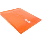JAM Paper Plastic Envelopes, Button and String Tie Closure, Letter Open End, 9.75 x 11.75, Orange Poly, 12 Pack (1221560)-1" expansion