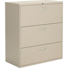 Staples Lateral File Cabinet, 3 Drawer, Sand-Interchangeable-core lock for extra security