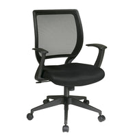 Work Smart Screen Back Task Chair with "T" Arms, Black-Screen Back and Black Mesh Seat