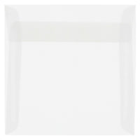JAM Paper Enveloppes livrets en vélin à fini métallique avec fermeture gommée, 5 1/2 x 5 1/2 po, incolore, 1000 par paquet-Incolore