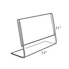 Azar Displays 11" x 14" Horizontal Slanted L-Shape Acrylic Sign Holder, Clear, 10 Pack (112711)-L-shaped design