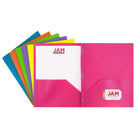 JAM Paper Plastic 2 Pocket POP School Folders with Metal Clasps, Assorted Fashion Colours, 6 Pack-Fashion Color Plastic Folders