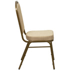 Flash Furniture HERCULES Series Crown Back Stacking Banquet Chair in Beige Patterned Fabric - Gold Frame-Stacks up to 15 Chairs High