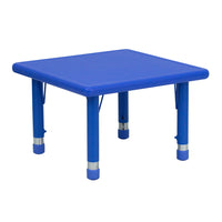 Flash Furniture 24" Square Blue Plastic Height Adjustable Activity Table-Popular Square Activity Table