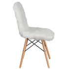 Flash Furniture 4 pièces - Fauteuil d'appoint en fourrure Shaggy Dog blanche-Style contemporain