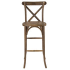 Flash Furniture HERCULES Series Dark Antique Wood Cross Back Barstool - 2 Pack-Set of 2 Stackable Bistro Style Stools