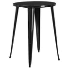 30'' Round Black Metal Indoor-Outdoor Bar Table Set with 2 Cafe Barstools [CH-51090BH-2-30CAFE-BK-GG]-Black Powder Coat Finish