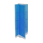 Azar Displays 16"W x 60"H 4-Sided Pinwheel Pegboard Display with Revolving Base. Translucent Blue (700420-BLU)-Includes four panels & Acrylic Sign Holder strip and stands on a 20" revolving base