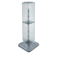 Azar Displays 40" x 8" x 8" Standard 4-Sided Interlocking Pegboard Display Tower, Clear (703387-CLR)-Revolves on a weighted base