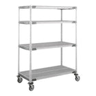 Metromax I Stem Caster Carts, 4-Shelf, 36" x 69" x 18", Rg484 (X336EGX3)-No. of Shelves: 4