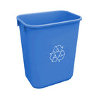 Globe Commercial Products Soft Recycling Wastebasket - 39 L - Blue - 4 Pack-Fits under standard desk