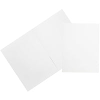 JAM Paper Premium Paper Cardstock Two Pocket Presentation Folders, White, 12 Pack (6194703dg)-White