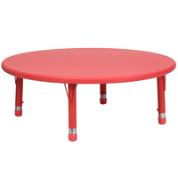 Flash Furniture 45" Round Plastic Height Adjustable Activity Table - Red-Popular Round Activity Table