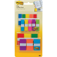 Post-it Combo Pack, 320 Flags in Four On-The-Go Dispensers-Use flags to create a visual organization system to help organize, prioritize and manage tasks and indicate a sense of urgency.