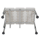 Flash Furniture HERCULES Series 300 Lb. Capacity Adjustable Bath & Shower Transfer Bench with Back & Side Arm - White-Sanitize with water based cleaner