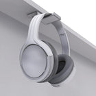 Kanto HHW Universal Under Desk Headphone Hook - White-Headband resting surface measures 1.6" W x 1.9" D (4 x 4.8 cm). Compatible with most on-ear and over-ear headphones
