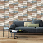 CTG Brands 3D Tile Weathered Chevron Peel and Stick Wall Tiles, 11.8" x 11.8", Multicolor, 6 Pack-Premium quality tiles: 3D peel and stick backsplash tiles are made of high-quality, durable eco-friendly PVC plastic, water-resistant and mold resistant which never turn yellow with time