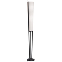 Dainolite Emotions Modern Incandescent Floor Lamp - 2 Lights - Matte Black with White Shade -Black